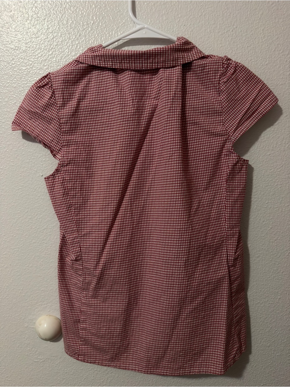 Brandy Melville Red Gingham Short Sleeve Button Down Shirt - Picture 2 of 3